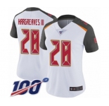 Women's Tampa Bay Buccaneers #28 Vernon Hargreaves III White Vapor Untouchable Limited Player 100th Season Football Jersey
