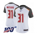 Women's Tampa Bay Buccaneers #31 Jordan Whitehead White Vapor Untouchable Limited Player 100th Season Football Jersey