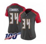 Women's Tampa Bay Buccaneers #34 Mike Edwards Limited Gray Inverted Legend 100th Season Football Jersey