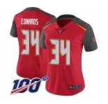 Women's Tampa Bay Buccaneers #34 Mike Edwards Red Team Color Vapor Untouchable Limited Player 100th Season Football Jersey