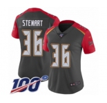 Women's Tampa Bay Buccaneers #36 M.J. Stewart Limited Gray Inverted Legend 100th Season Football Jersey