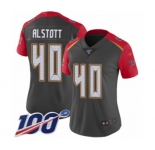 Women's Tampa Bay Buccaneers #40 Mike Alstott Limited Gray Inverted Legend 100th Season Football Jersey