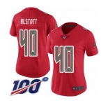Women's Tampa Bay Buccaneers #40 Mike Alstott Limited Red Rush Vapor Untouchable 100th Season Football Jersey