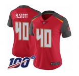 Women's Tampa Bay Buccaneers #40 Mike Alstott Red Team Color Vapor Untouchable Limited Player 100th Season Football Jersey