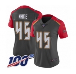 Women's Tampa Bay Buccaneers #45 Devin White Limited Gray Inverted Legend 100th Season Football Jersey