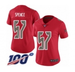 Women's Tampa Bay Buccaneers #57 Noah Spence Limited Red Rush Vapor Untouchable 100th Season Football Jersey