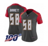 Women's Tampa Bay Buccaneers #58 Shaquil Barrett Limited Gray Inverted Legend 100th Season Football Jersey