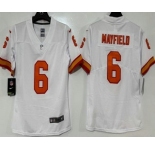 Women's Tampa Bay Buccaneers #6 Baker Mayfield Limited White Throwback Vapor Jersey