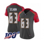 Women's Tampa Bay Buccaneers #63 Lee Roy Selmon Limited Gray Inverted Legend 100th Season Football Jersey