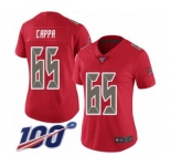 Women's Tampa Bay Buccaneers #65 Alex Cappa Limited Red Rush Vapor Untouchable 100th Season Football Jersey