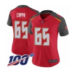 Women's Tampa Bay Buccaneers #65 Alex Cappa Red Team Color Vapor Untouchable Limited Player 100th Season Football Jersey