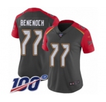 Women's Tampa Bay Buccaneers #77 Caleb Benenoch Limited Gray Inverted Legend 100th Season Football Jersey
