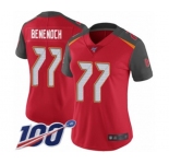 Women's Tampa Bay Buccaneers #77 Caleb Benenoch Red Team Color Vapor Untouchable Limited Player 100th Season Football Jersey