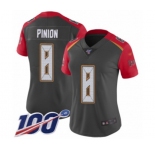 Women's Tampa Bay Buccaneers #8 Bradley Pinion Limited Gray Inverted Legend 100th Season Football Jersey
