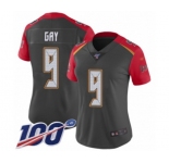 Women's Tampa Bay Buccaneers #9 Matt Gay Limited Gray Inverted Legend 100th Season Football Jersey