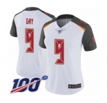 Women's Tampa Bay Buccaneers #9 Matt Gay White Vapor Untouchable Limited Player 100th Season Football Jersey