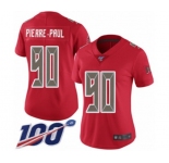 Women's Tampa Bay Buccaneers #90 Jason Pierre-Paul Limited Red Rush Vapor Untouchable 100th Season Football Jersey
