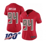 Women's Tampa Bay Buccaneers #94 Carl Nassib Limited Red Rush Vapor Untouchable 100th Season Football Jersey
