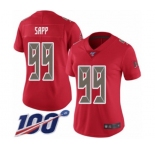 Women's Tampa Bay Buccaneers #99 Warren Sapp Limited Red Rush Vapor Untouchable 100th Season Football Jersey
