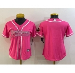 Women's Tampa Bay Buccaneers Blank Pink With Patch Cool Base Stitched Baseball Jersey
