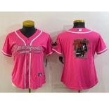 Women's Tampa Bay Buccaneers Pink Team Big Logo With Patch Cool Base Stitched Baseball Jersey