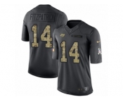 Youth Nike Tampa Bay Buccaneers #14 Ryan Fitzpatrick Limited Black 2016 Salute to Service NFL Jersey