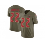 Youth Nike Tampa Bay Buccaneers #22 Ronald Jones II Olive Stitched NFL Limited 2017 Salute to Service Jersey