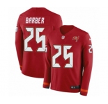 Youth Nike Tampa Bay Buccaneers #25 Peyton Barber Limited Red Therma Long Sleeve NFL Jersey