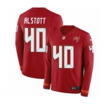 Youth Nike Tampa Bay Buccaneers #40 Mike Alstott Limited Red Therma Long Sleeve NFL Jersey
