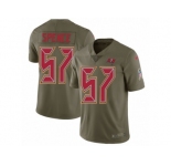 Youth Nike Tampa Bay Buccaneers #57 Noah Spence Limited Olive 2017 Salute to Service NFL Jersey