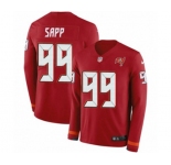 Youth Nike Tampa Bay Buccaneers #99 Warren Sapp Limited Red Therma Long Sleeve NFL Jersey