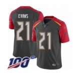 Youth Tampa Bay Buccaneers #21 Justin Evans Limited Gray Inverted Legend 100th Season Football Jersey
