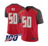 Youth Tampa Bay Buccaneers #50 Vita Vea Red Team Color Vapor Untouchable Limited Player 100th Season Football Jersey