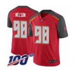 Youth Tampa Bay Buccaneers #98 Anthony Nelson Red Team Color Vapor Untouchable Limited Player 100th Season Football Jersey
