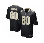 Men Nike New Orleans Saints #80 Clay Harbor Game Black Team Color NFL Jersey