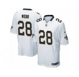 Men's Nike New Orleans Saints #28 B.W. Webb Game White NFL Jersey