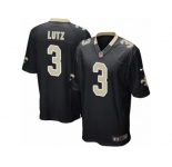 Men's Nike New Orleans Saints #3 Will Lutz Game Black Team Color NFL Jersey