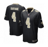 Men's Nike New Orleans Saints #4 Tom Savage Game Black Team Color NFL Jersey