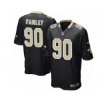Men's Nike New Orleans Saints #90 Nick Fairley Game Black Team Color NFL Jersey