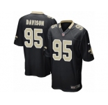 Men's Nike New Orleans Saints #95 Tyeler Davison Game Black Team Color NFL Jersey