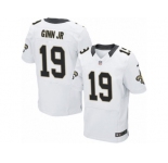 Men Nike New Orleans Saints #19 Ted Ginn Jr Elite White NFL Jersey