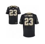 Men Nike New Orleans Saints #23 Marshon Lattimore Elite Black Team Color NFL Jersey
