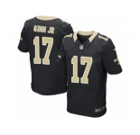 Men's Nike New Orleans Saints #17 Ted Ginn Jr Elite Black Team Color NFL Jersey
