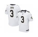 Men's Nike New Orleans Saints #3 Will Lutz Elite White NFL Jersey