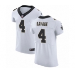 Men's Nike New Orleans Saints #4 Tom Savage White Vapor Untouchable Elite Player NFL Jersey