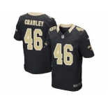 Men's Nike New Orleans Saints #46 Ken Crawley Elite Black Team Color NFL Jersey