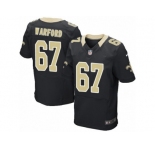 Men's Nike New Orleans Saints #67 Larry Warford Elite Black Team Color NFL Jersey