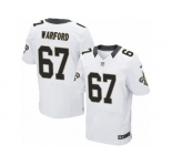 Men's Nike New Orleans Saints #67 Larry Warford Elite White NFL Jersey