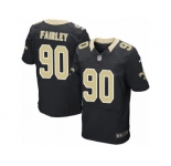 Men's Nike New Orleans Saints #90 Nick Fairley Elite Black Team Color NFL Jersey