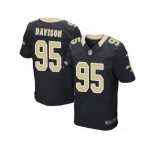Men's Nike New Orleans Saints #95 Tyeler Davison Elite Black Team Color NFL Jersey